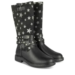 Bottes NOIR Fille Motif Etoiles Fermeture éclair