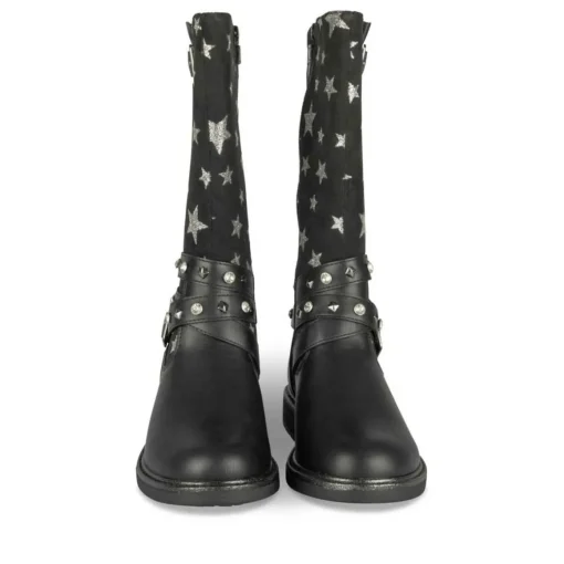 Bottes NOIR Fille Motif Etoiles Fermeture éclair