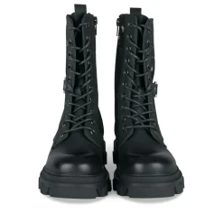 Bottes NOIR Fille Motif Etoiles Lacets