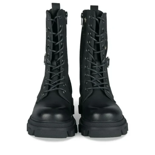 Bottes NOIR Fille Motif Etoiles Lacets