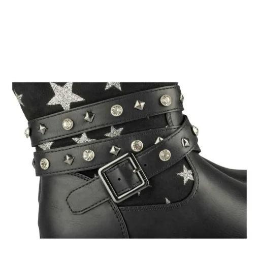 Bottes NOIR Fille Motif Etoiles Fermeture éclair