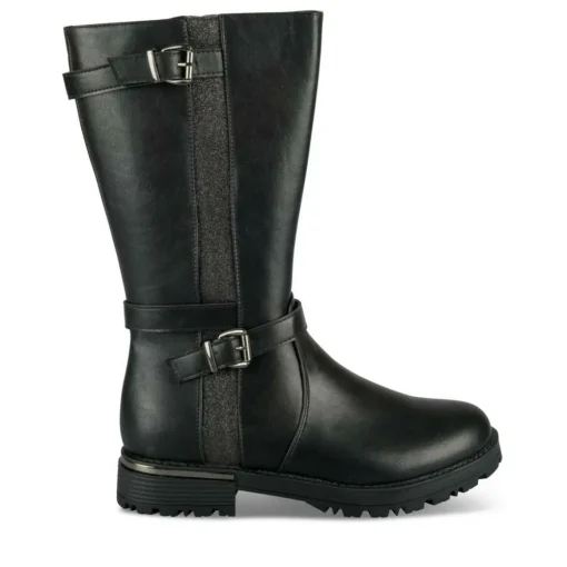 Bottes NOIR Fille Motif Paillettes Fermeture éclair
