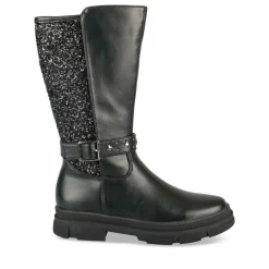 Bottes NOIR Fille Motif Paillettes Fermeture éclair