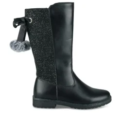 Bottes NOIR Fille Motif Paillettes Fermeture éclair
