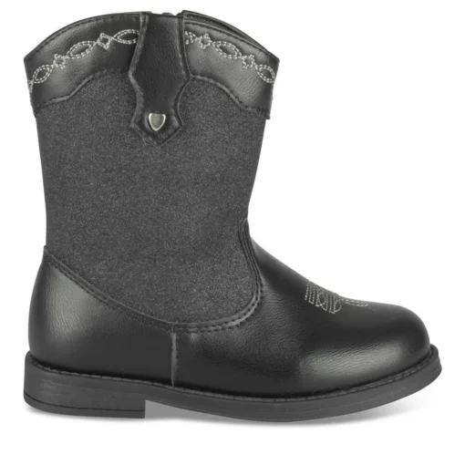 Bottes NOIR Fille Motif Paillettes Fermeture éclair