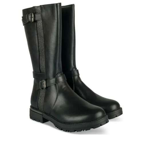 Bottes NOIR Fille Motif Paillettes Fermeture éclair