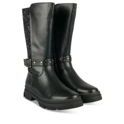 Bottes NOIR Fille Motif Paillettes Fermeture éclair
