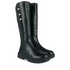 Bottes NOIR Fille Motif Perle Fermeture éclair