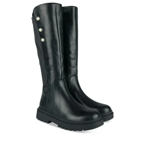Bottes NOIR Fille Motif Perle Fermeture éclair
