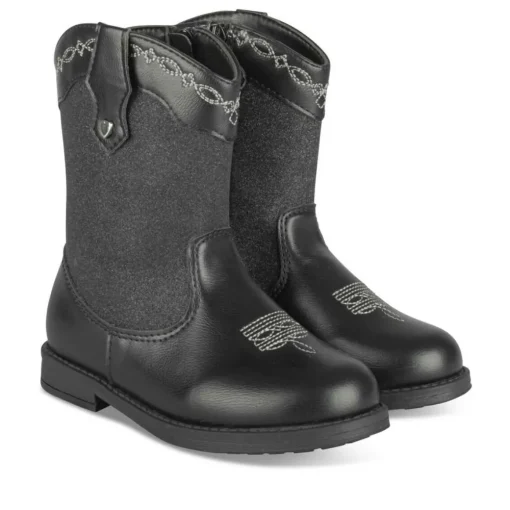 Bottes NOIR Fille Motif Paillettes Fermeture éclair