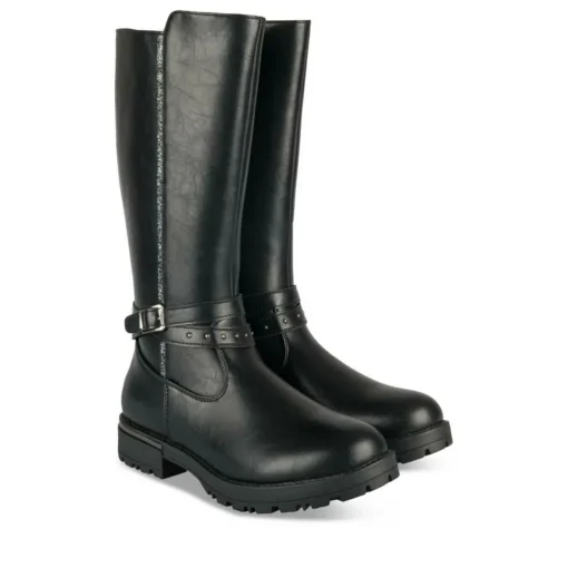 Bottes NOIR Fille Motif Paillettes Fermeture éclair