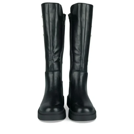 Bottes NOIR Fille Motif Perle Fermeture éclair