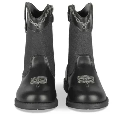 Bottes NOIR Fille Motif Paillettes Fermeture éclair