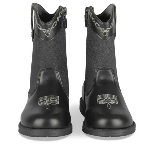 Bottes NOIR Fille Motif Paillettes Fermeture éclair