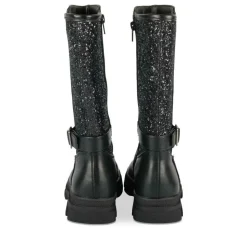Bottes NOIR Fille Motif Paillettes Fermeture éclair