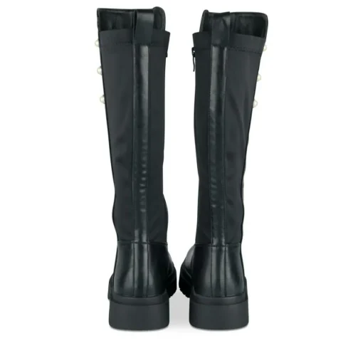 Bottes NOIR Fille Motif Perle Fermeture éclair