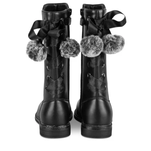 Bottes NOIR Fille Motif Paillettes Fermeture éclair