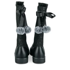 Bottes NOIR Fille Motif Paillettes Fermeture éclair