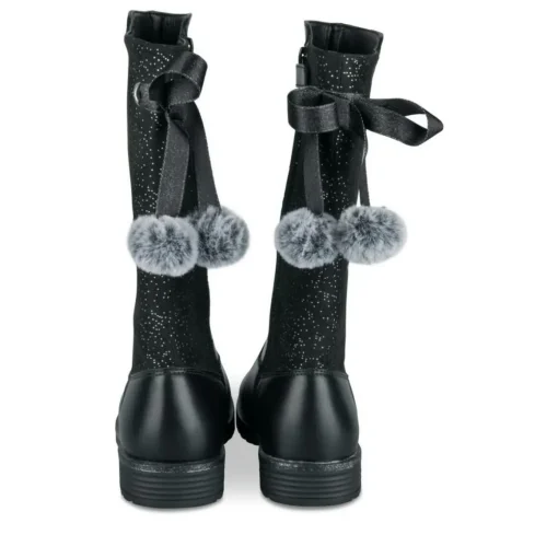 Bottes NOIR Fille Motif Paillettes Fermeture éclair