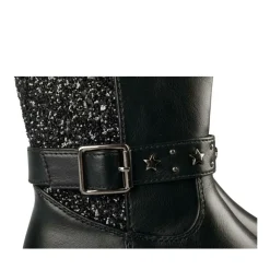 Bottes NOIR Fille Motif Paillettes Fermeture éclair