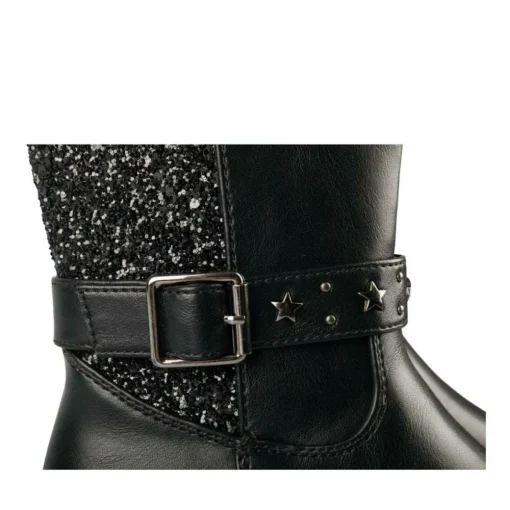 Bottes NOIR Fille Motif Paillettes Fermeture éclair