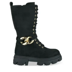 Bottes NOIR Fille Motif Uni Lacets