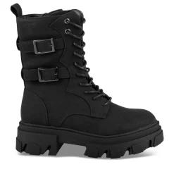 Bottes NOIR Fille Motif Uni Lacets