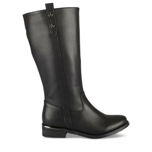 Bottes NOIR Fille Motif Uni Fermeture éclair
