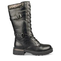 Bottes NOIR Fille Motif Uni Lacets