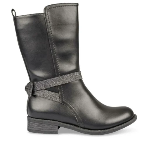 Bottes NOIR Fille Motif Uni Fermeture éclair