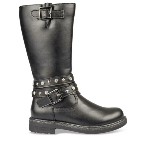 Bottes NOIR Fille Motif Uni Fermeture éclair
