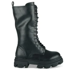 Bottes NOIR Fille Motif Uni Lacets