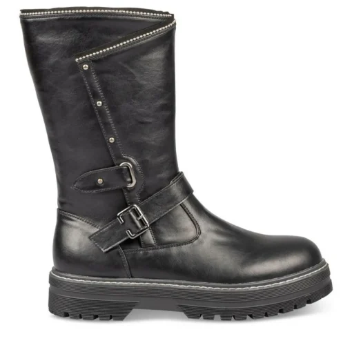 Bottes NOIR Fille Motif Uni Fermeture éclair