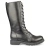 Bottes NOIR Fille Motif Uni Lacets