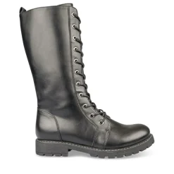 Bottes NOIR Fille Motif Uni Lacets