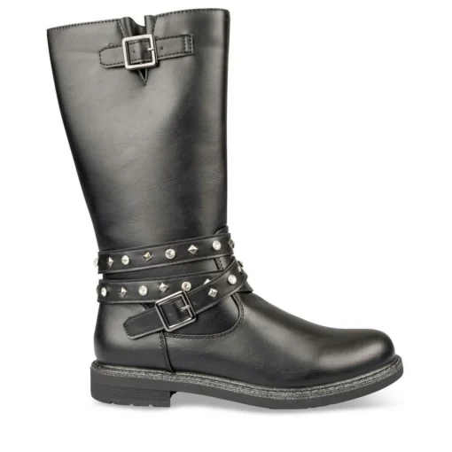 Bottes NOIR Fille Motif Uni Fermeture éclair