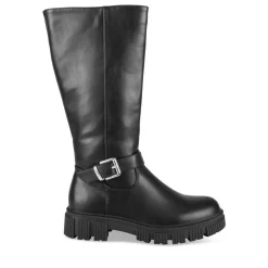 Bottes NOIR Fille Motif Uni Fermeture éclair