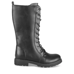Bottes NOIR Fille Motif Uni Lacets