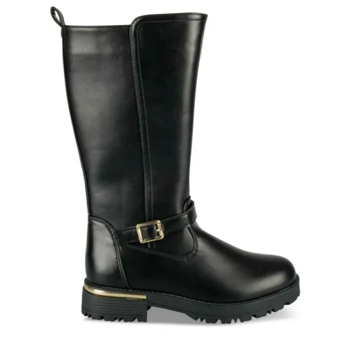 Bottes NOIR Fille Motif Uni Fermeture éclair