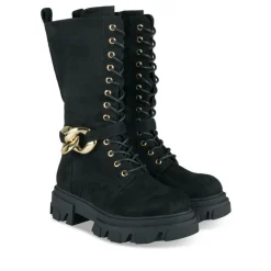 Bottes NOIR Fille Motif Uni Lacets