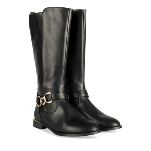 Bottes NOIR Fille Motif Uni Fermeture éclair