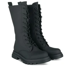 Bottes NOIR Fille Motif Uni Lacets