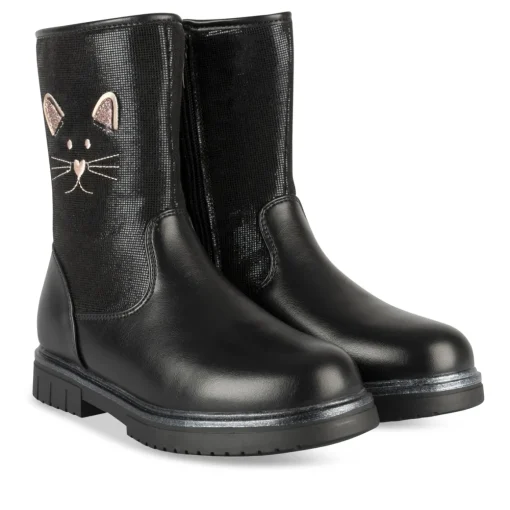 Bottes NOIR Fille Motif Uni Fermeture éclair