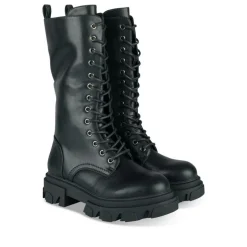 Bottes NOIR Fille Motif Uni Lacets