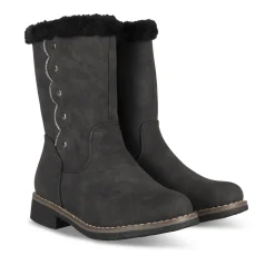 Bottes NOIR Fille Motif Uni Fermeture éclair