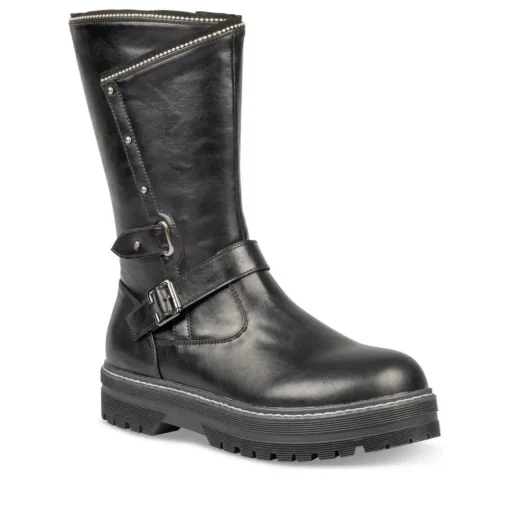 Bottes NOIR Fille Motif Uni Fermeture éclair