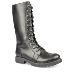 Bottes NOIR Fille Motif Uni Lacets
