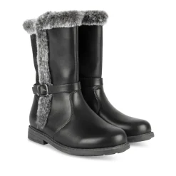 Bottes NOIR Fille Motif Uni Fermeture éclair