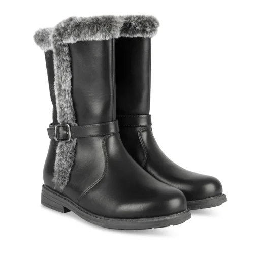 Bottes NOIR Fille Motif Uni Fermeture éclair