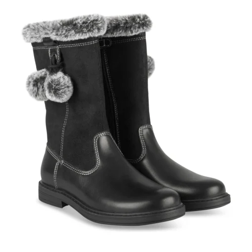 Bottes NOIR Fille Motif Uni Fermeture éclair